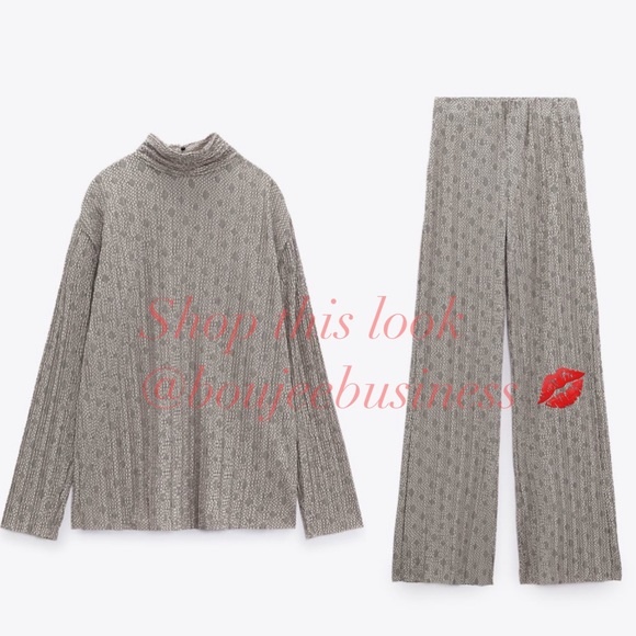 ZARA 2pcs Pleated Jacquard Top + Pants Coord Set BNWT - Picture 7 of 7